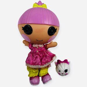 Lalaloopsy Littles Trinket Sparkles Doll & Pet Cat Figure Pink Yellow Rare